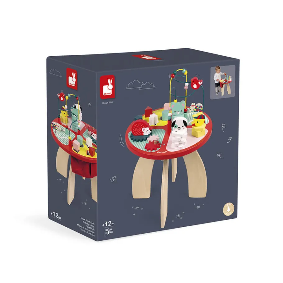 Janod Table d'activités Baby Forest (bois)* Formes & Couleurs|Bouliers, Loopings & Panneaux D'Activités
