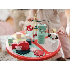 Janod Table d'activités Baby Forest (bois)* Formes & Couleurs|Bouliers, Loopings & Panneaux D'Activités
