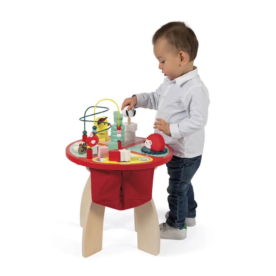 Janod Table d'activités Baby Forest (bois)* Formes & Couleurs|Bouliers, Loopings & Panneaux D'Activités