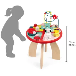 Janod Table d'activités Baby Forest (bois)* Formes & Couleurs|Bouliers, Loopings & Panneaux D'Activités