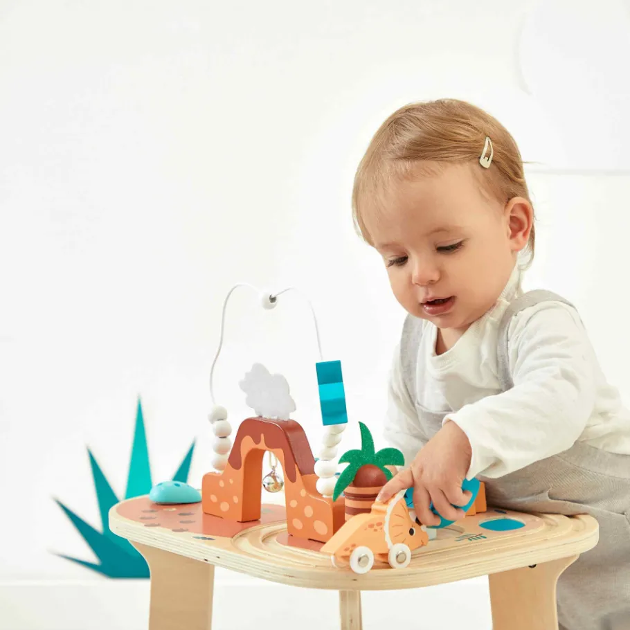 Janod Table d'Activités Dino* Formes & Couleurs|Bouliers, Loopings & Panneaux D'Activités
