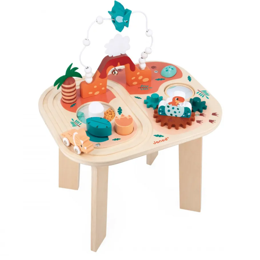 Janod Table d'Activités Dino* Formes & Couleurs|Bouliers, Loopings & Panneaux D'Activités