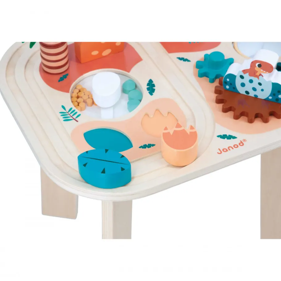 Janod Table d'Activités Dino* Formes & Couleurs|Bouliers, Loopings & Panneaux D'Activités