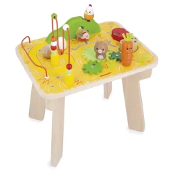 Janod Table d'Activités Ferme en bois* Tracteurs & Animaux De La Ferme|Formes & Couleurs