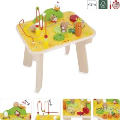 Janod Table d'Activités Ferme en bois* Tracteurs & Animaux De La Ferme|Formes & Couleurs