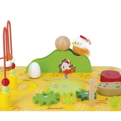 Janod Table d'Activités Ferme en bois* Tracteurs & Animaux De La Ferme|Formes & Couleurs