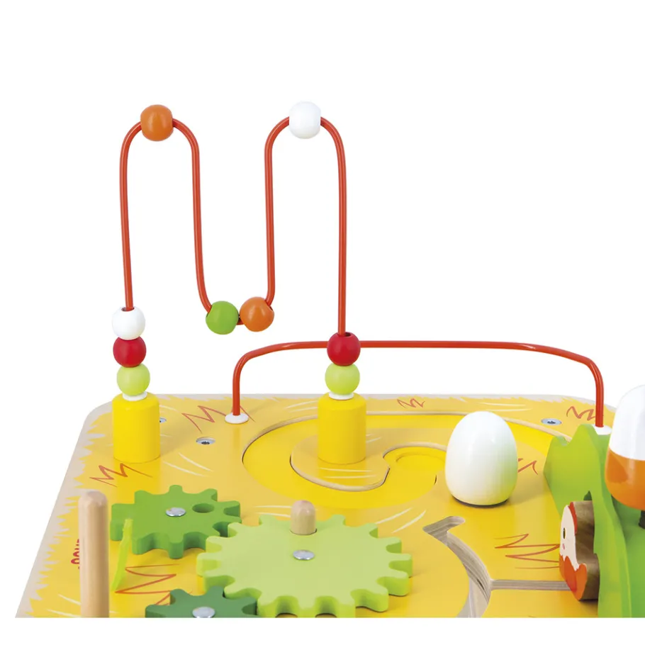 Janod Table d'Activités Ferme en bois* Tracteurs & Animaux De La Ferme|Formes & Couleurs
