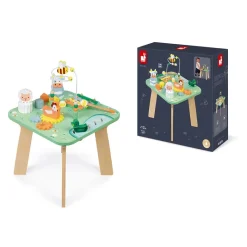Janod Table d'Activités Jolie Prairie (bois)* Formes & Couleurs|Bouliers, Loopings & Panneaux D'Activités