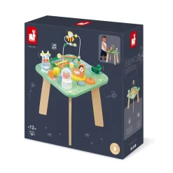 Janod Table d'Activités Jolie Prairie (bois)* Formes & Couleurs|Bouliers, Loopings & Panneaux D'Activités