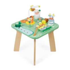 Janod Table d'Activités Jolie Prairie (bois)* Formes & Couleurs|Bouliers, Loopings & Panneaux D'Activités