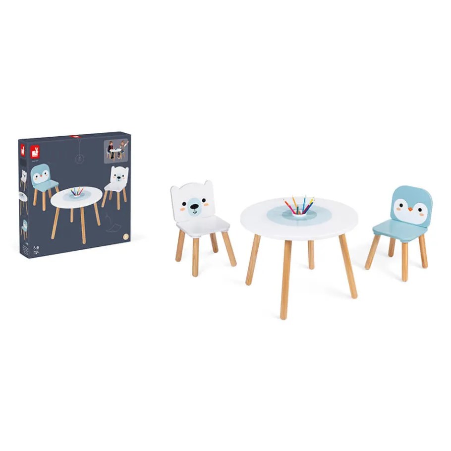 Janod Table et 2 chaises Banquise (Bois)* Tables & Mobilier