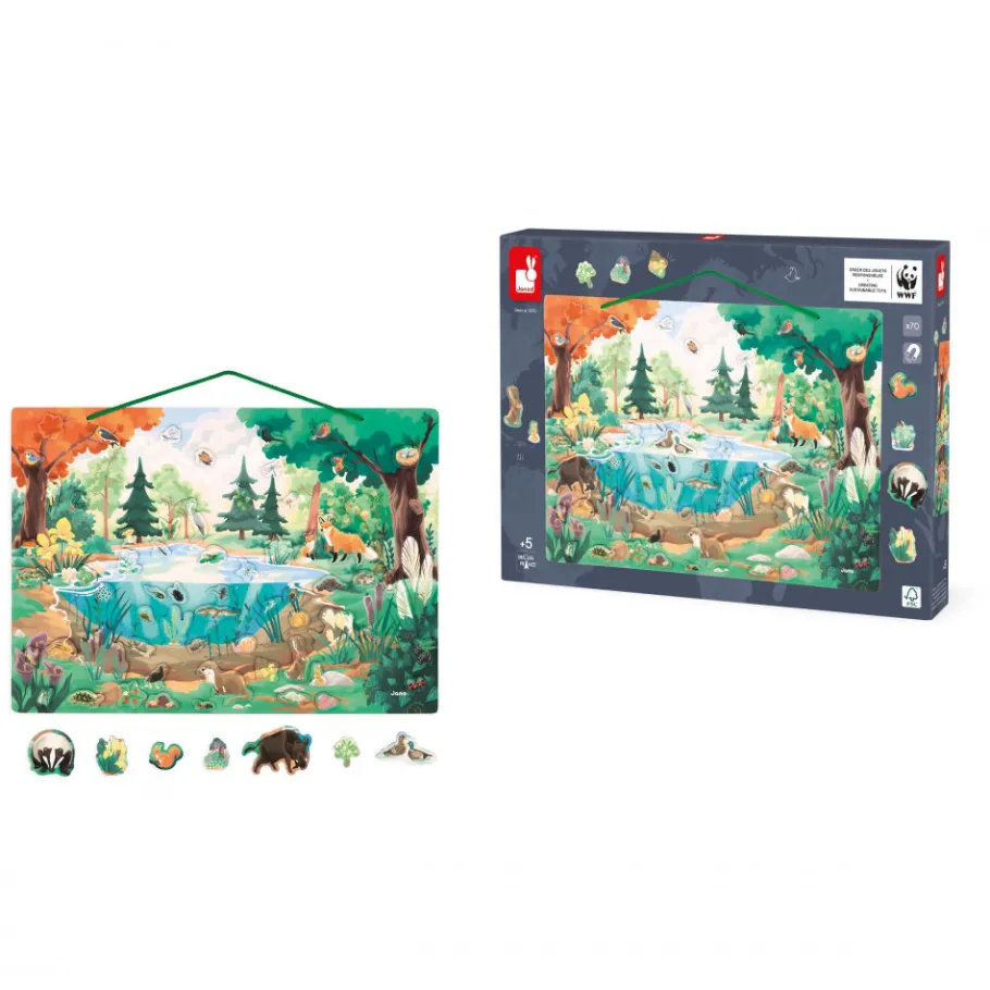 Janod Tableau Magnétique La Mare - Partenariat WWF®* Jeux Éducatifs Primaire|Jeux Éducatifs Maternelle