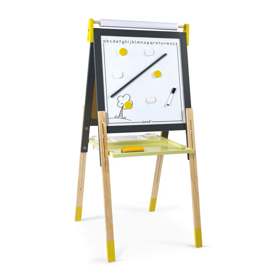 Janod Tableau Réglable gris et Jaune (bois)* Tableaux, Ardoises & Magnets|Jeux Éducatifs Primaire