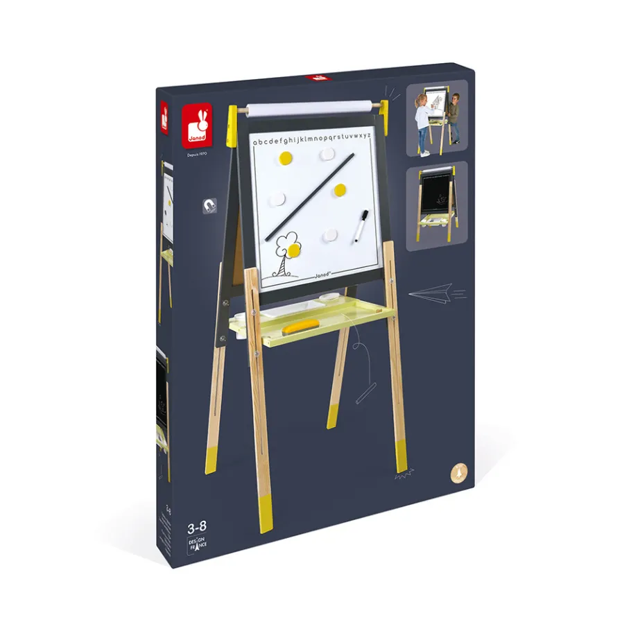 Janod Tableau Réglable gris et Jaune (bois)* Tableaux, Ardoises & Magnets|Jeux Éducatifs Primaire