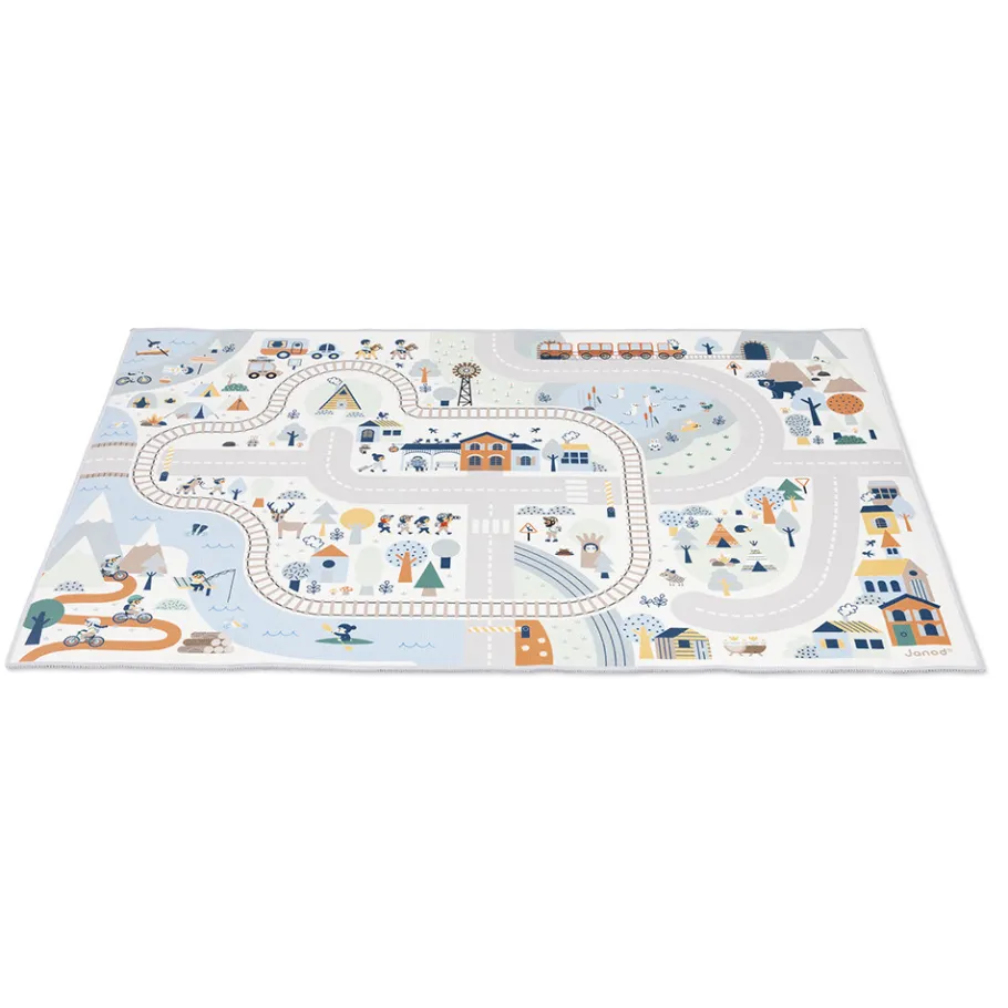 Janod Tapis avec circuit Vallée blanche - Cross Roads* Tapis & Déco|Tables & Mobilier
