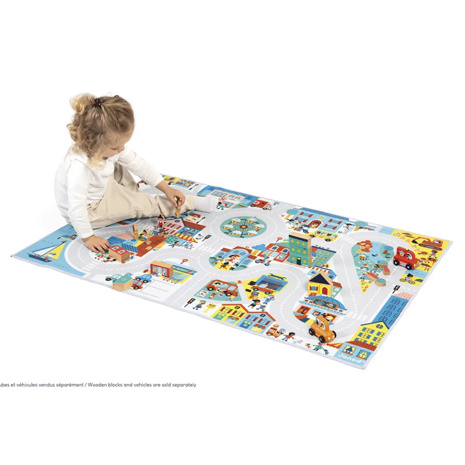 Janod Tapis avec circuit Ville - Cross Roads* Tapis & Déco|Tables & Mobilier