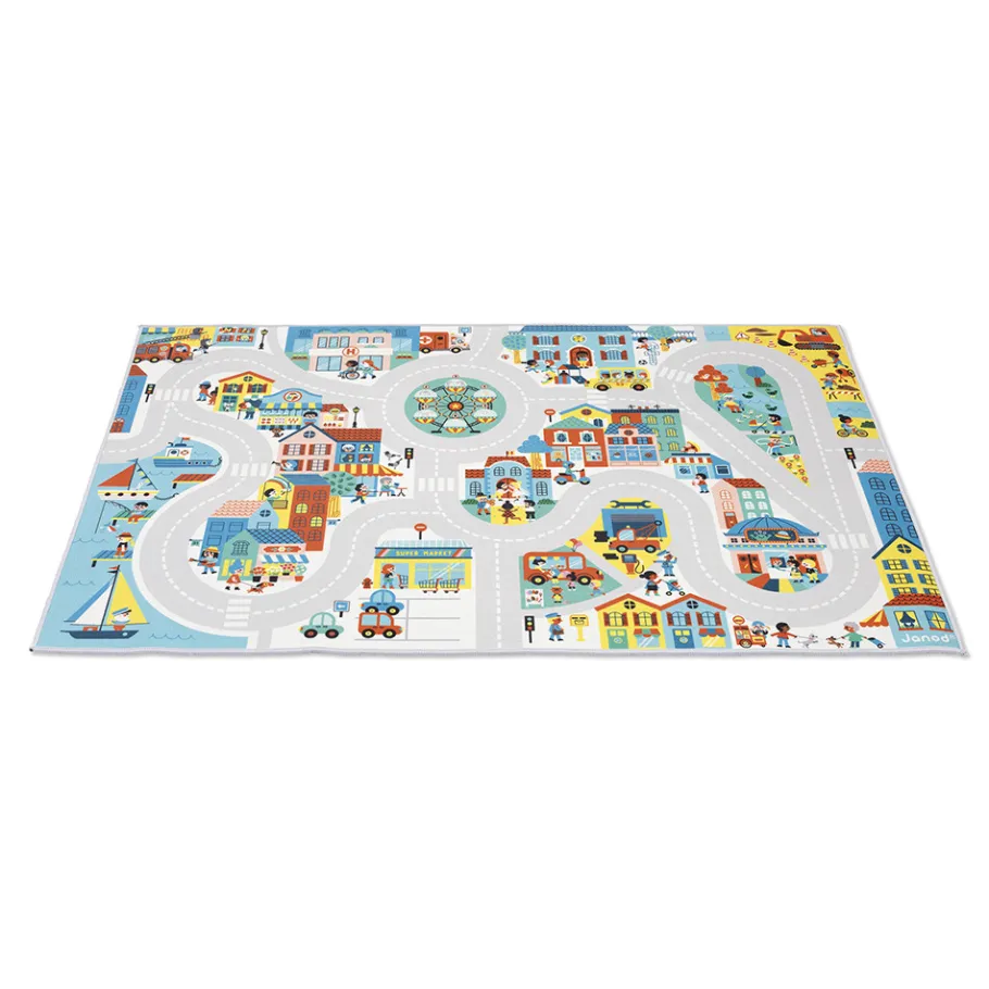 Janod Tapis avec circuit Ville - Cross Roads* Tapis & Déco|Tables & Mobilier