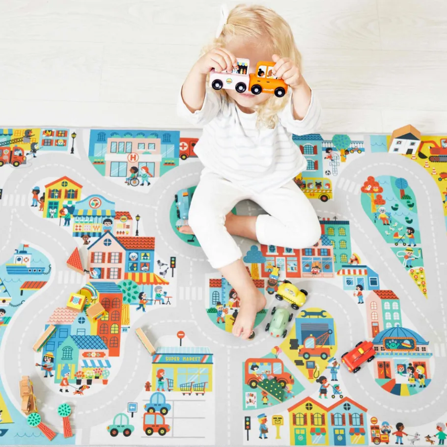 Janod Tapis avec circuit Ville - Cross Roads* Tapis & Déco|Tables & Mobilier