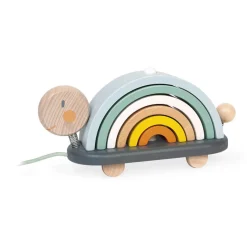 Janod Tortue Arc-en-ciel Sweet Cocoon (bois)* Formes & Couleurs|Jouets À Promener & À Pousser