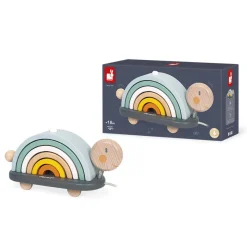 Janod Tortue Arc-en-ciel Sweet Cocoon (bois)* Formes & Couleurs|Jouets À Promener & À Pousser