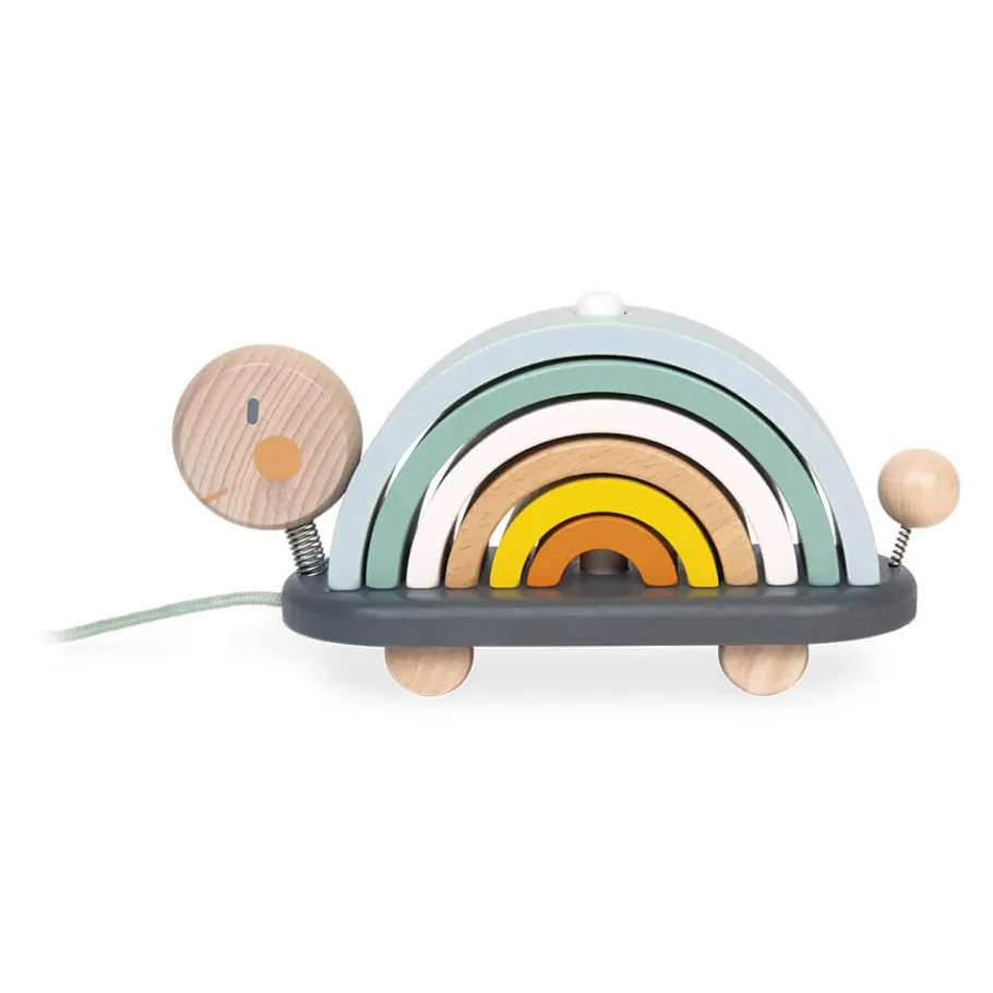 Janod Tortue Arc-en-ciel Sweet Cocoon (bois)* Formes & Couleurs|Jouets À Promener & À Pousser