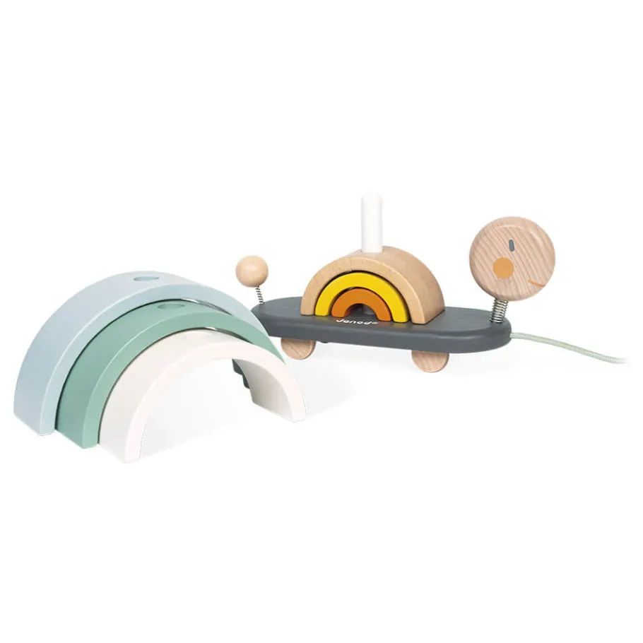Janod Tortue Arc-en-ciel Sweet Cocoon (bois)* Formes & Couleurs|Jouets À Promener & À Pousser
