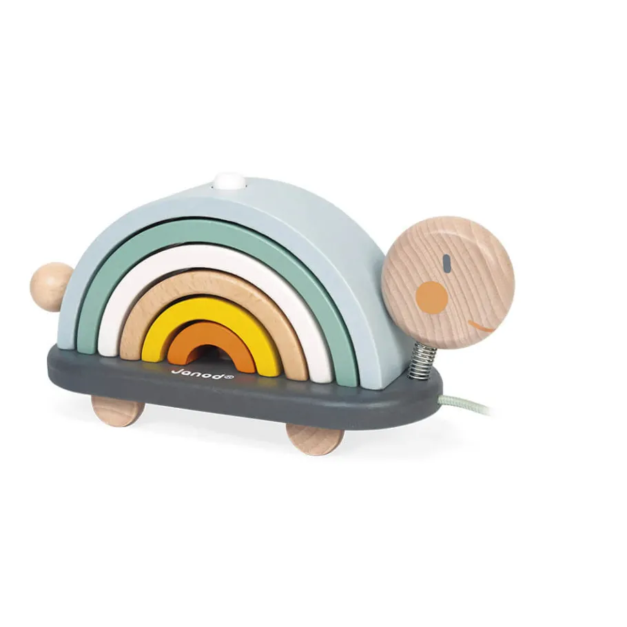Janod Tortue Arc-en-ciel Sweet Cocoon (bois)* Formes & Couleurs|Jouets À Promener & À Pousser
