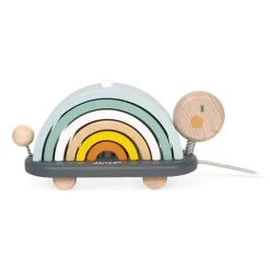 Janod Tortue Arc-en-ciel Sweet Cocoon (bois)* Formes & Couleurs|Jouets À Promener & À Pousser