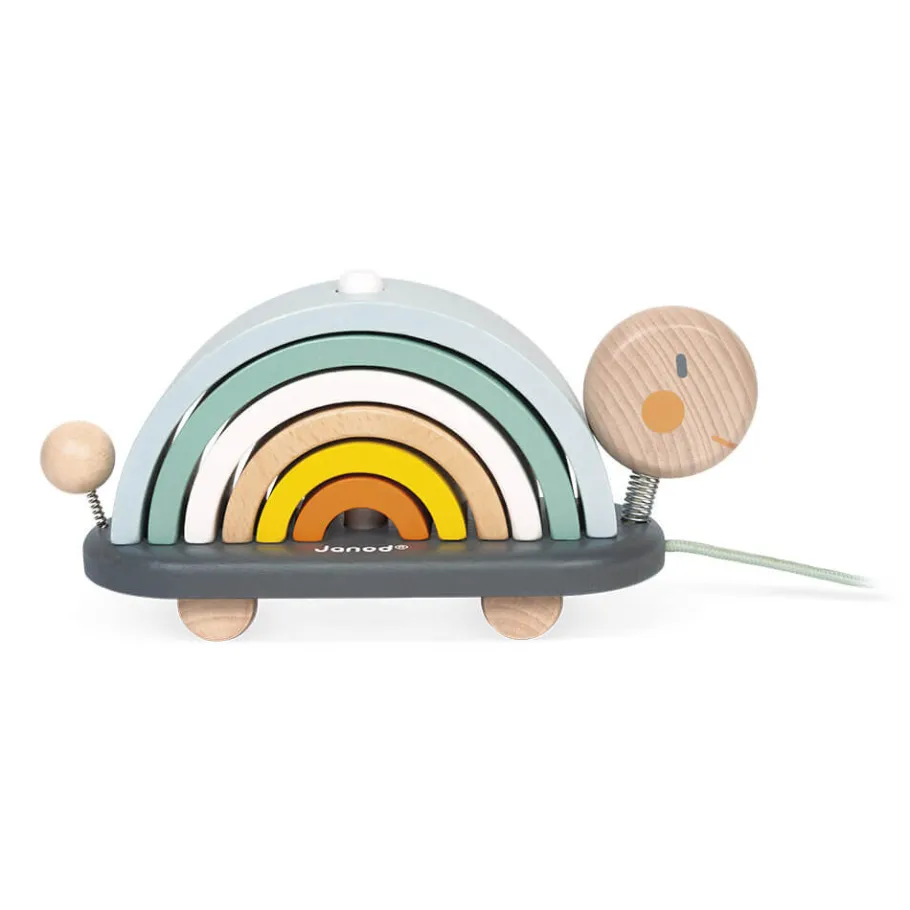 Janod Tortue Arc-en-ciel Sweet Cocoon (bois)* Formes & Couleurs|Jouets À Promener & À Pousser