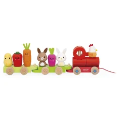 Janod Train à Tirer Ferme* Tracteurs & Animaux De La Ferme|Jouets À Promener & À Pousser