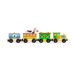 Janod Train Ferme Story (bois)* Trains & Circuits|Tracteurs & Animaux De La Ferme