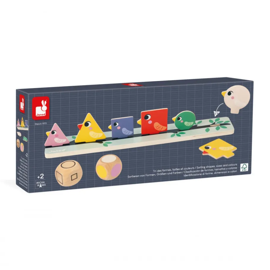 Janod Tri des Formes, Couleurs et Tailles - Les Oiseaux* Jeux Éducatifs Maternelle|Jeux Éducatifs Science & Géographie