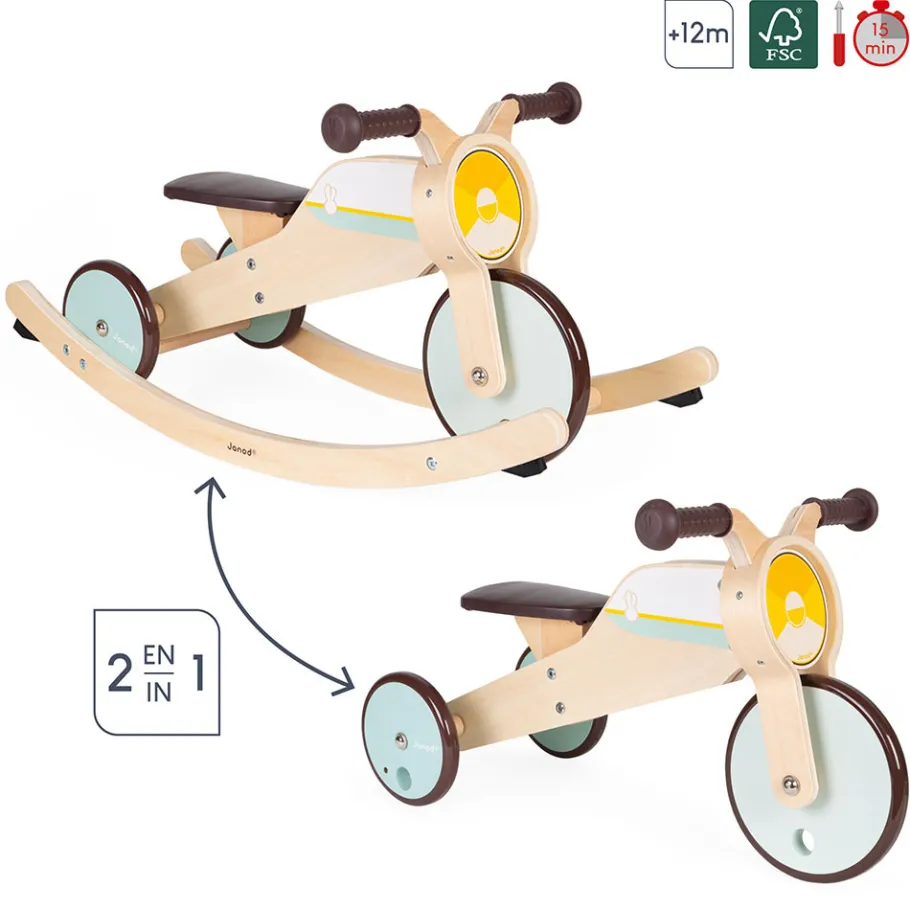 Janod Tricycle 2 en 1 à bascule* Draisiennes & Accessoires|Jouets À Bascule, Porteurs & Chariots