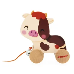 Janod Vache à Promener Ferme* Tracteurs & Animaux De La Ferme|Jouets À Promener & À Pousser