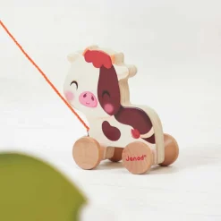 Janod Vache à Promener Ferme* Tracteurs & Animaux De La Ferme|Jouets À Promener & À Pousser