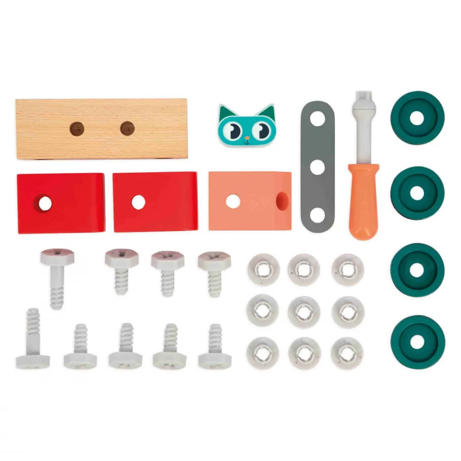 Janod Voiture à Bricoler Chat Brico'Kids* Jeux De Construction|Établis, Outils & Bricolage
