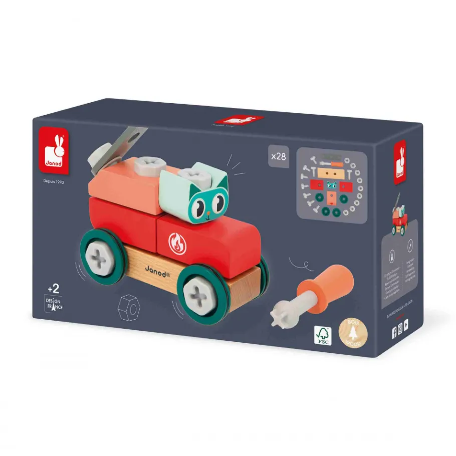 Janod Voiture à Bricoler Chat Brico'Kids* Jeux De Construction|Établis, Outils & Bricolage