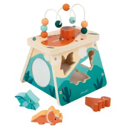 Janod Volcan Multi-activités Dino* Bouliers, Loopings & Panneaux D'Activités|Cubes & Pyramides