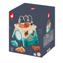 Janod Volcan Multi-activités Dino* Bouliers, Loopings & Panneaux D'Activités|Cubes & Pyramides