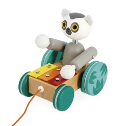 Janod Xylo Lémurien à Tirer Tropik* Manipulation & Encastrement|Jouets À Promener & À Pousser